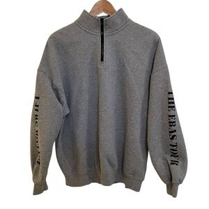 Taylor Swift The Eras Tour Color Photo Grid Collage Gray Zip Neck Pullover M